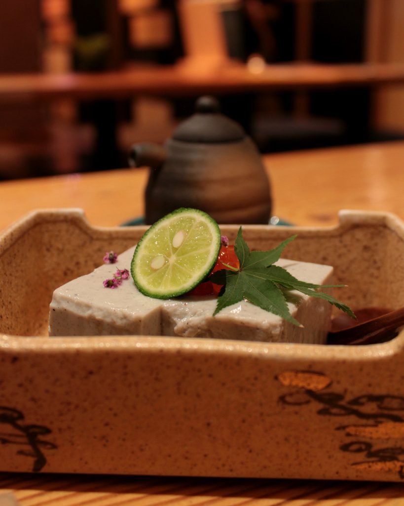 Black Sesame Tofu at Plum Dining in Uchinada, Japan