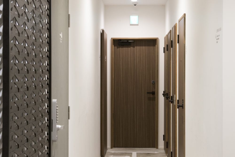 hallway at kaname hostel toilets washrooms water closets