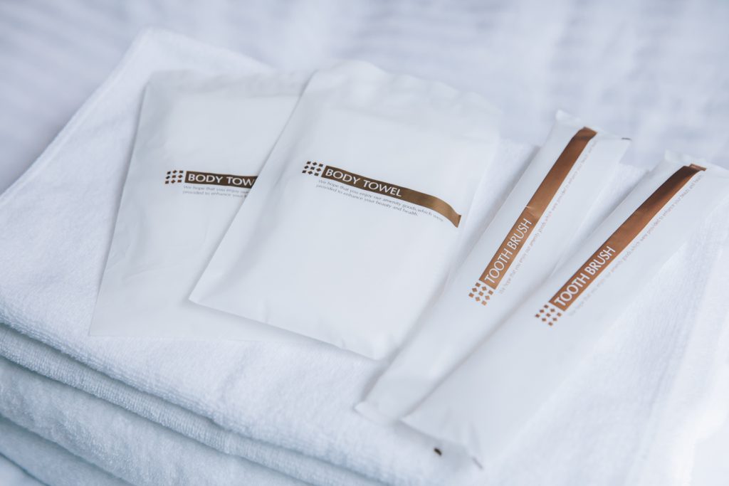 Towels and toothbrushes are included amenities at this Kanazawa Hotel