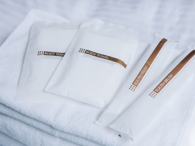 Towels and toothbrushes are included amenities at this Kanazawa Hotel