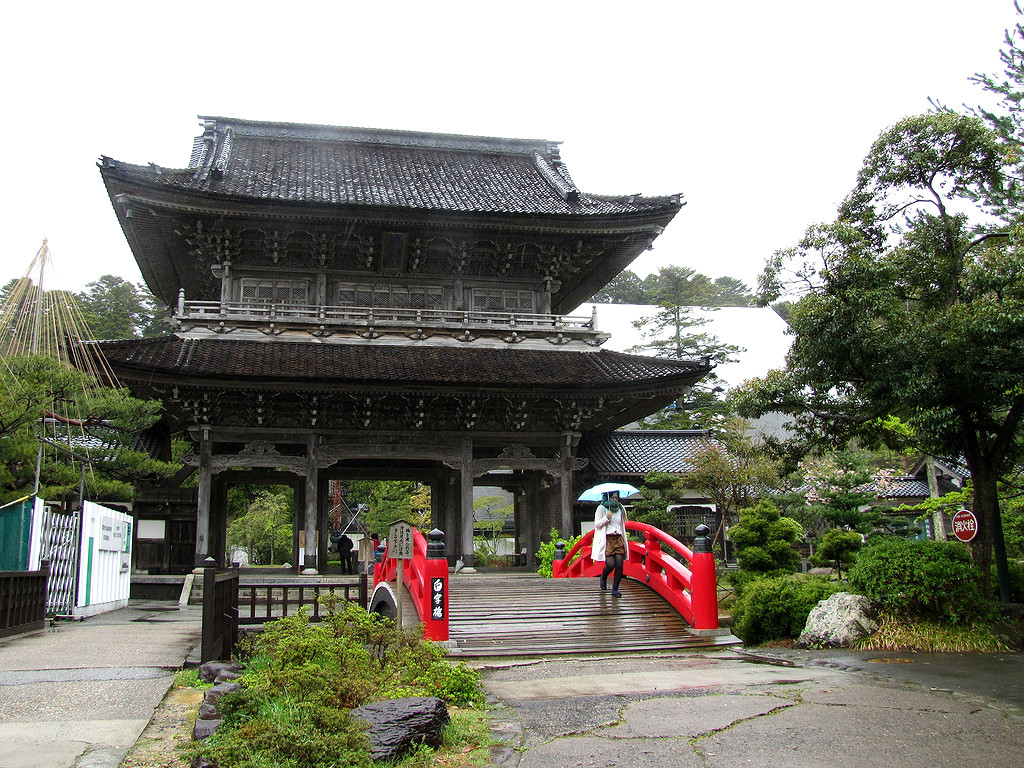 The original Zen Buddhist Soji-ji Temple in Noto, during Rain