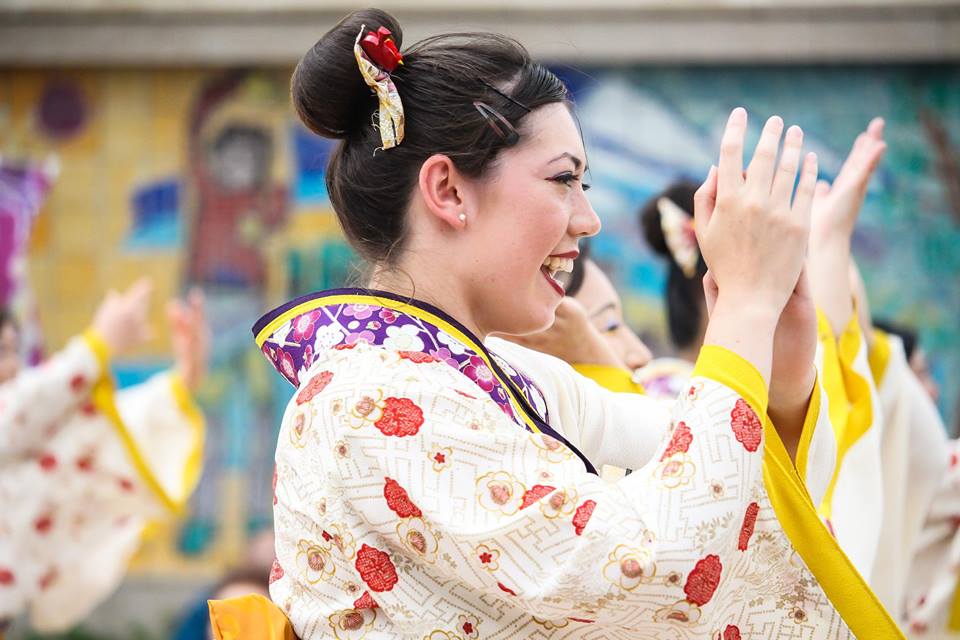 Jenny dancing with her yosakoi team in Komatsu, by Tamaya Greenlee