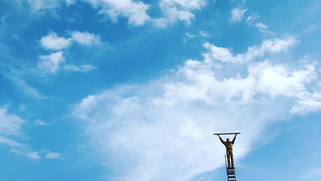 The Man Who Measures the Clouds by Jan Fabre, part of the 21st Century Museum of Contemporary Art's permanent collection, in Kanazawa 