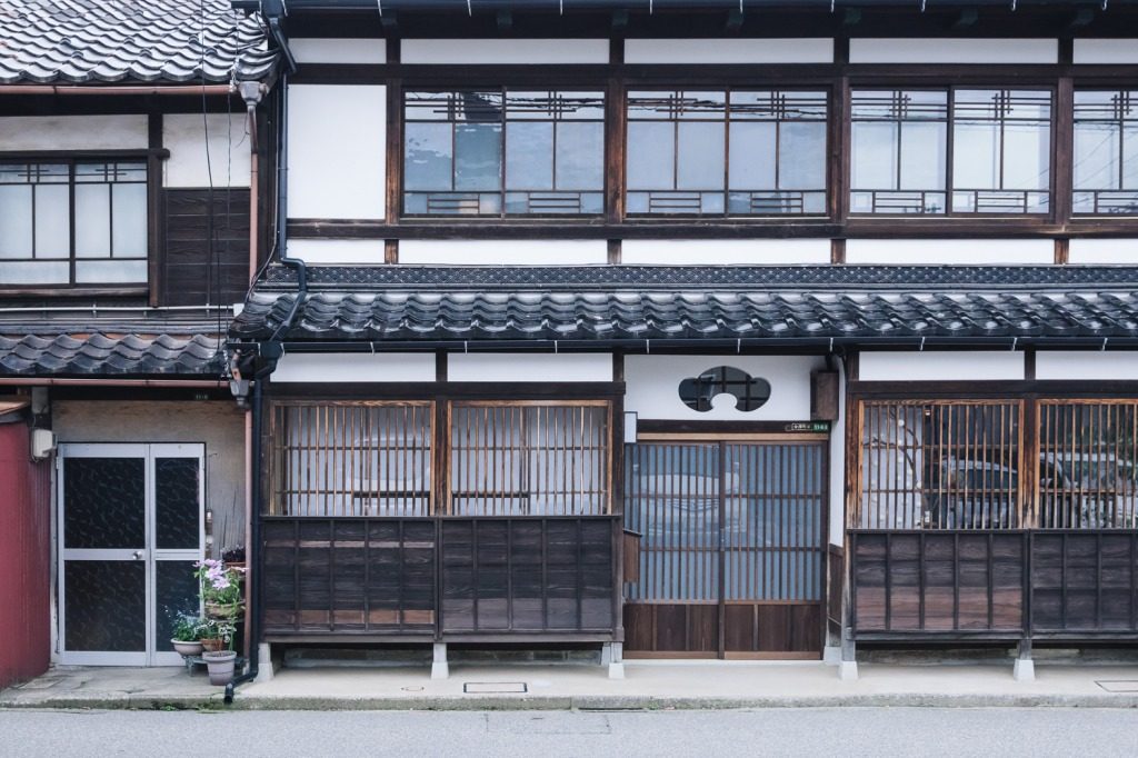 Japanese Style Kitchen In The Old House In Kyoto, Japan. Stock