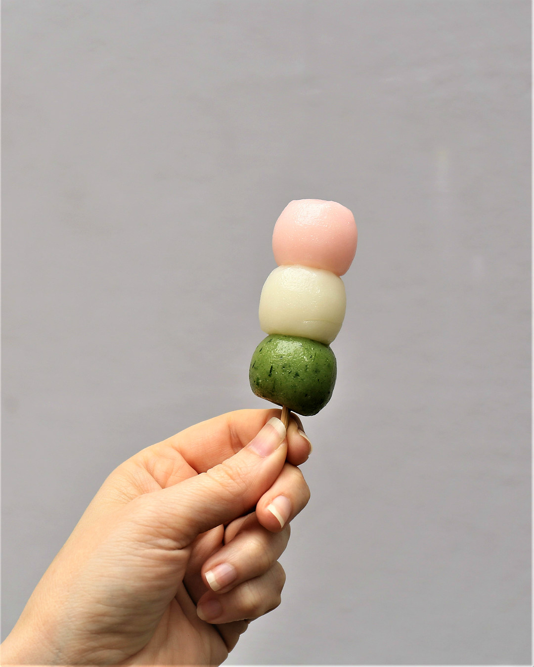 Hanami Dango, three balls of mochi rice cake happiness on a stick, perfect for the cherry blossom season