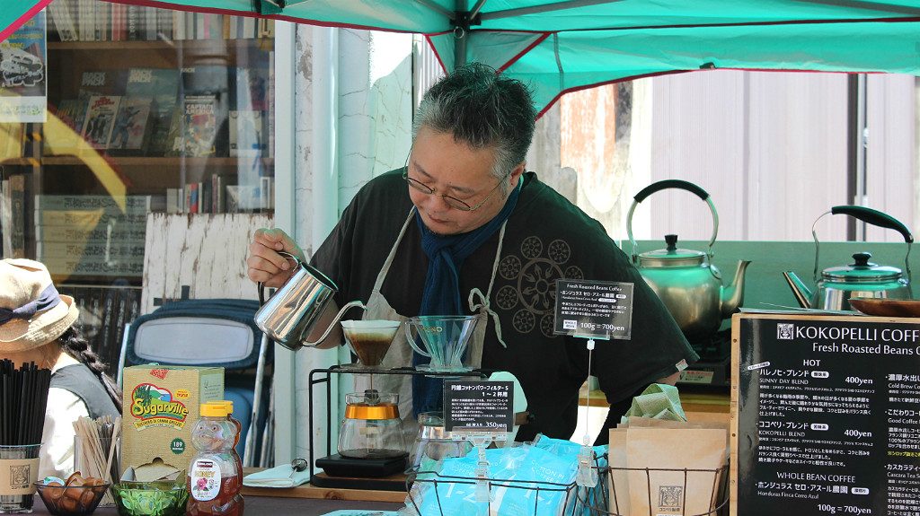 One of the many delicious single-cup coffee booths in Shin Tatemachi's Coffee Campaign in Kanazawa, Japan