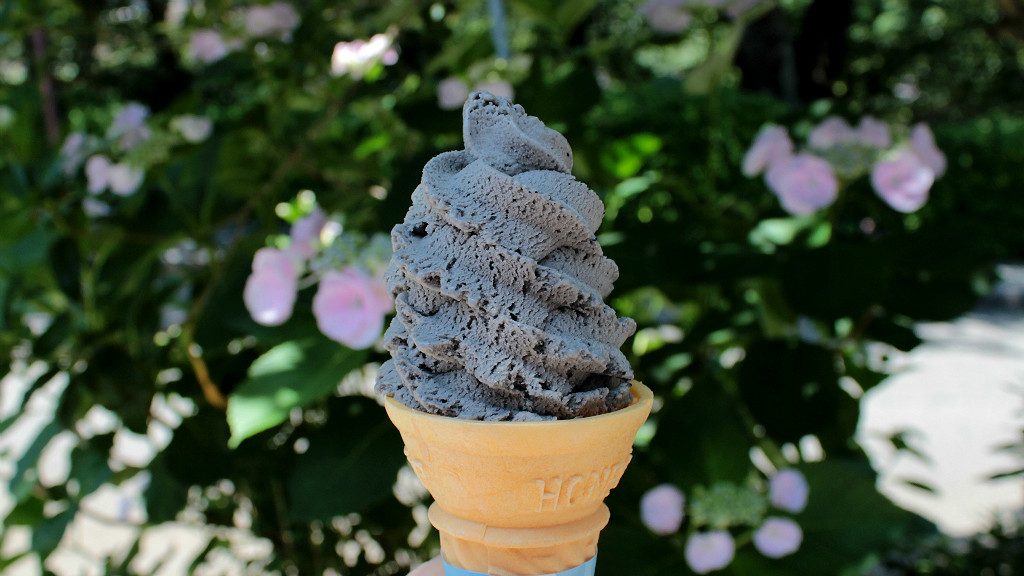 Kurogoma, Black Sesame soft serve ice cream in Kanazawa, Japan