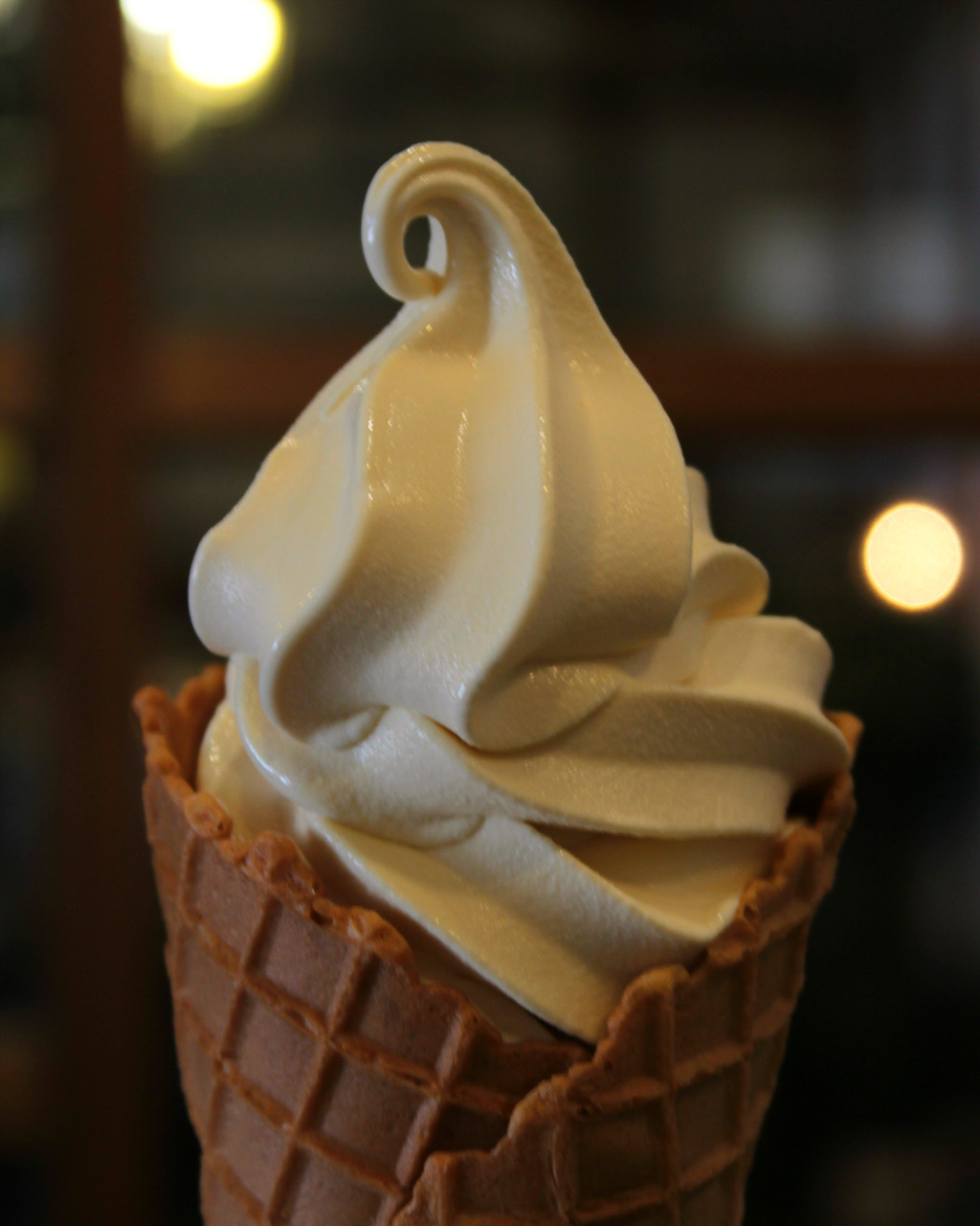 Soy sauce soft serve ice cream by Yamato Soy Sauce & Miso Company in Kanazawa, Japan