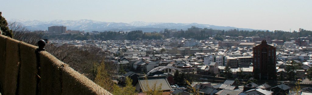 Eastern view from Hosen-ji Temple in Utatsuyama, Kanazawa, Japan