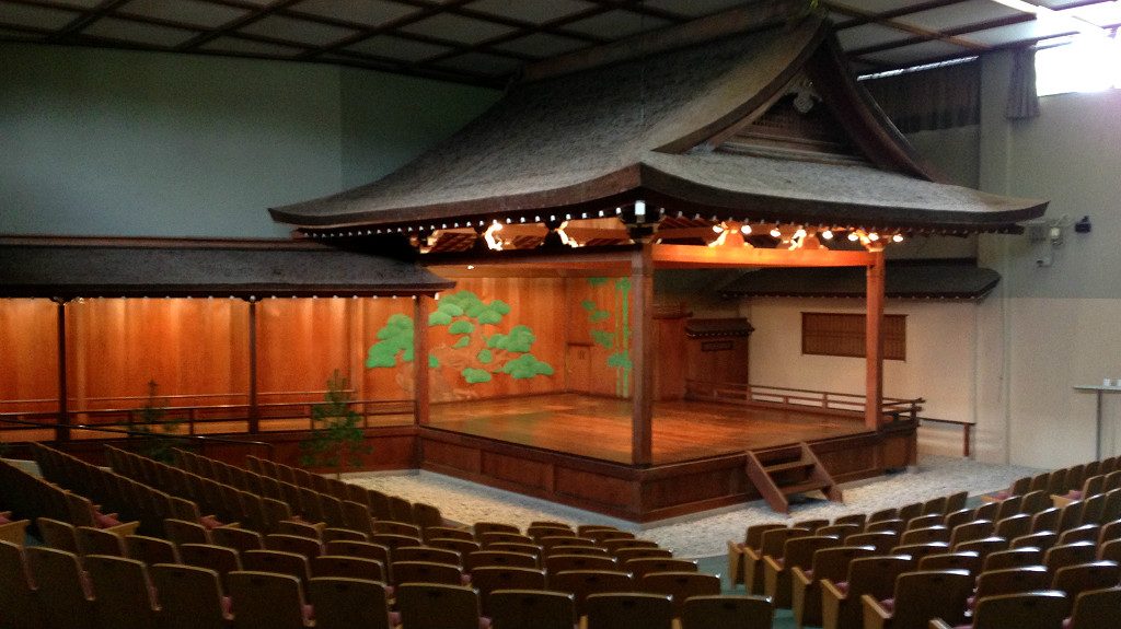 The preserved interior stage at the Ishikawa Prefectural Noh Theatre