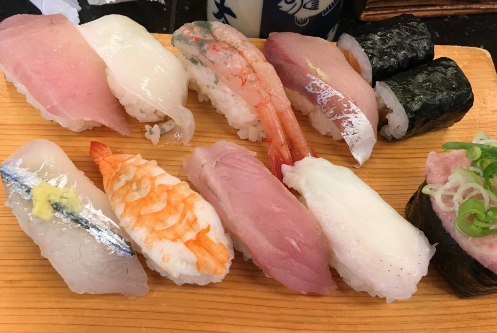 Chef's choice of sushi at Ponta Sushi in Kanazawa, Japan, by Aaron Mannino