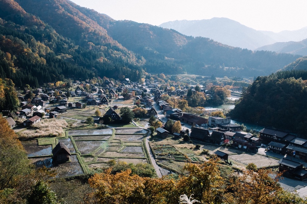 View of Shirakawa-go from the observation point.