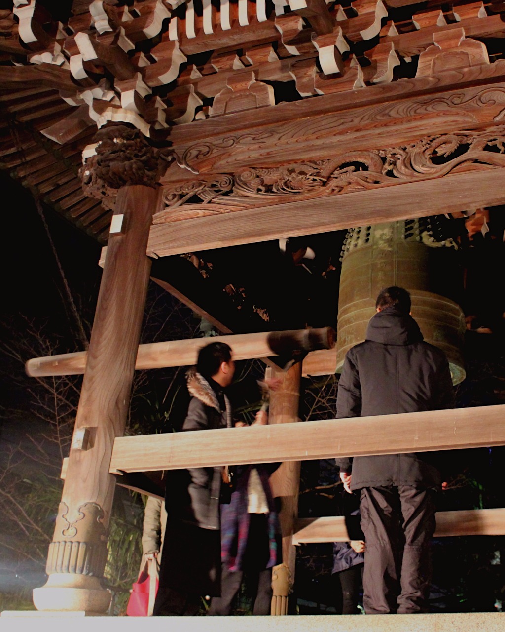 Temple visitors can ring the temple bell for Joya no Kane at smaller temples like Zuisenji in Kanazawa, Japan