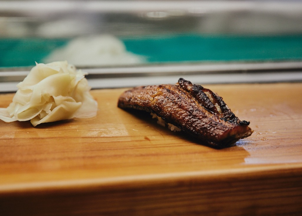 Gari and eel at Sushi Matsuno in Kohaku, close to Kanazawa, Japan