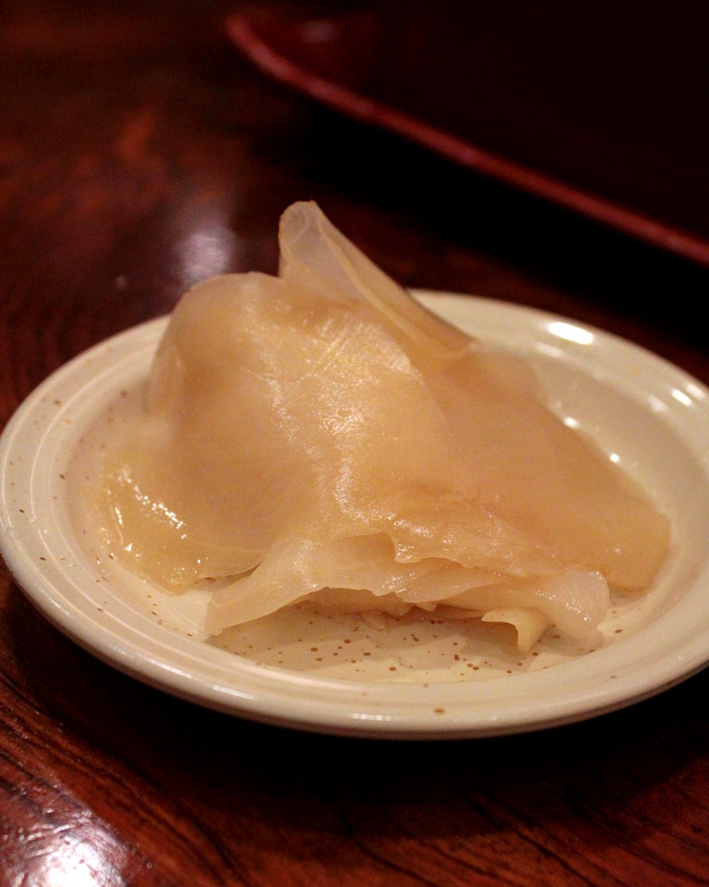 Gari is pickled ginger used to cleanse the tongue between sushi bites.