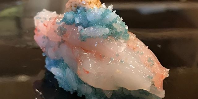 Kanazawa Sushi, sweet shrimp with blue roe