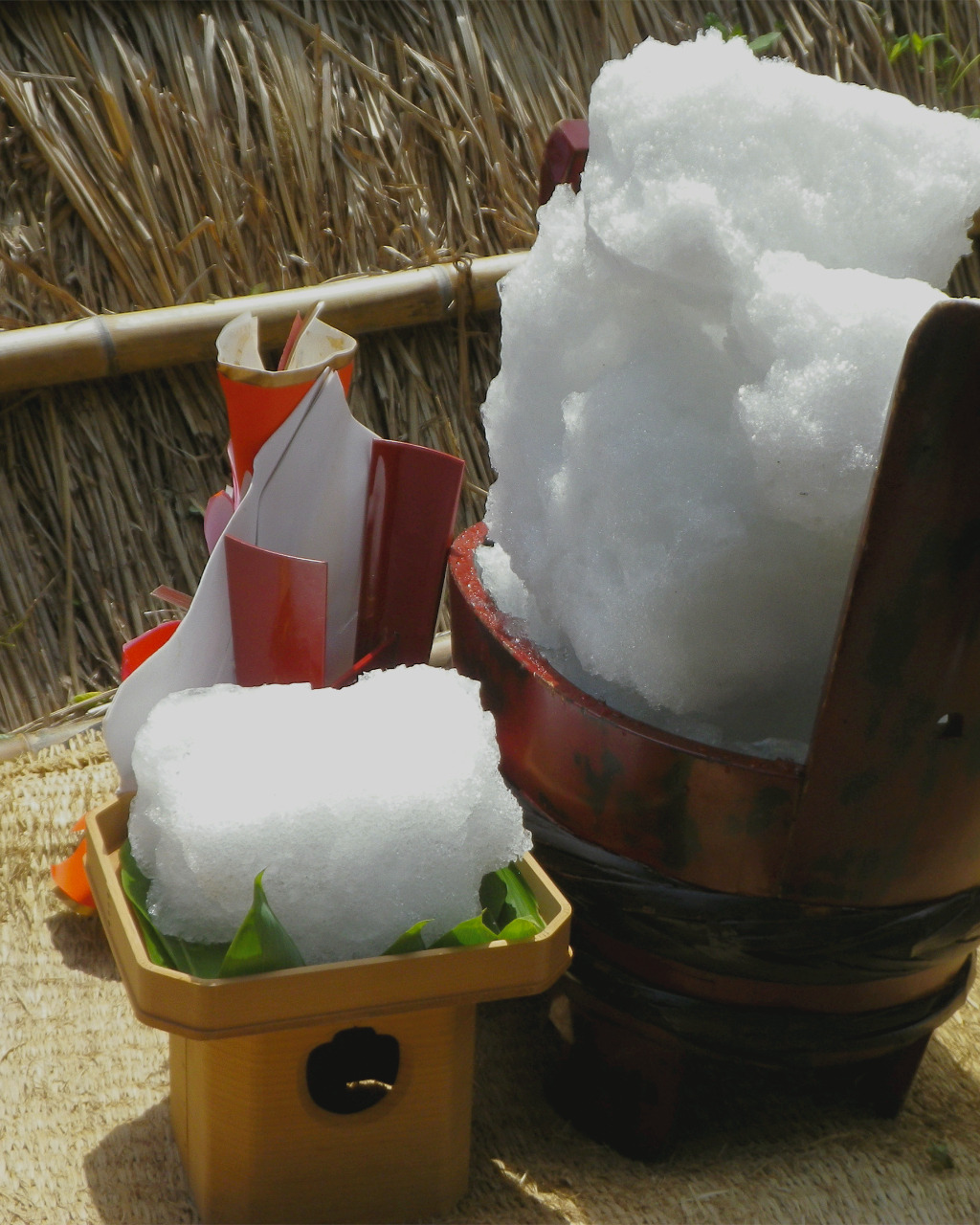 Hakusan Ice as shrine offering in Yuwaku