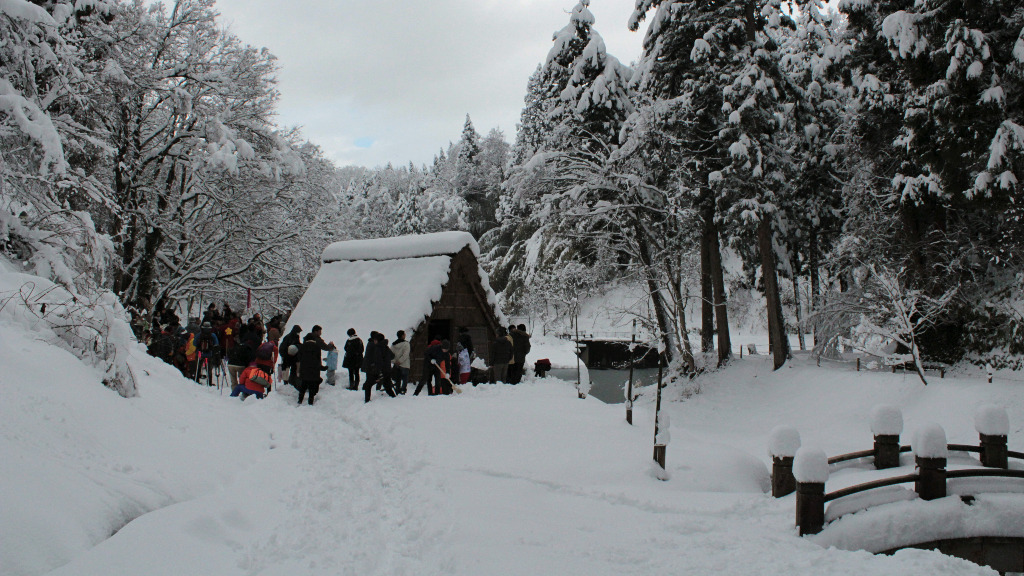 Hirumo Koya's winter festival under a blanket of snow, Yuwaku Onsen, Kanazawa