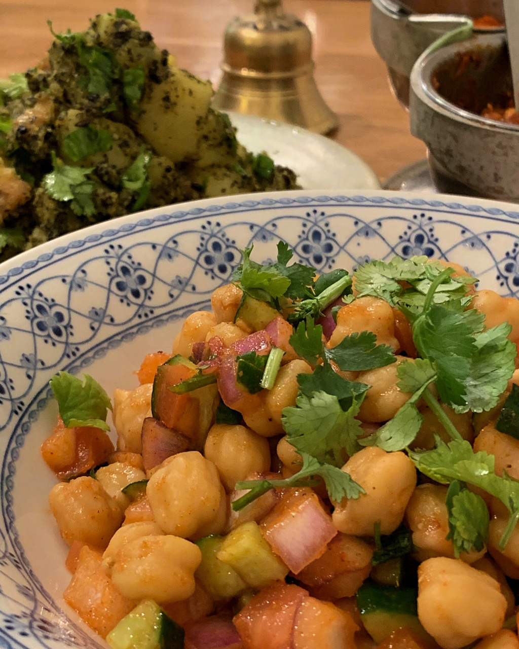 Chickpea and Potato Salads at Aashirwad Indian Nepalese cuisine in Kanazawa