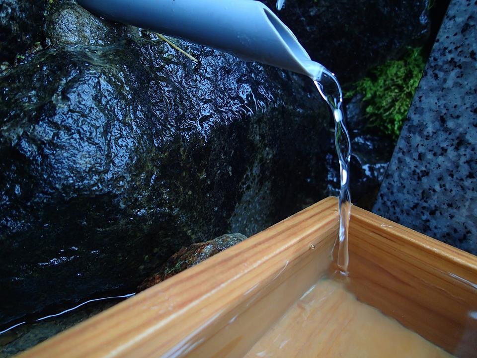 Fresh water along Mount Haku's mountainside in the Japanese Alps