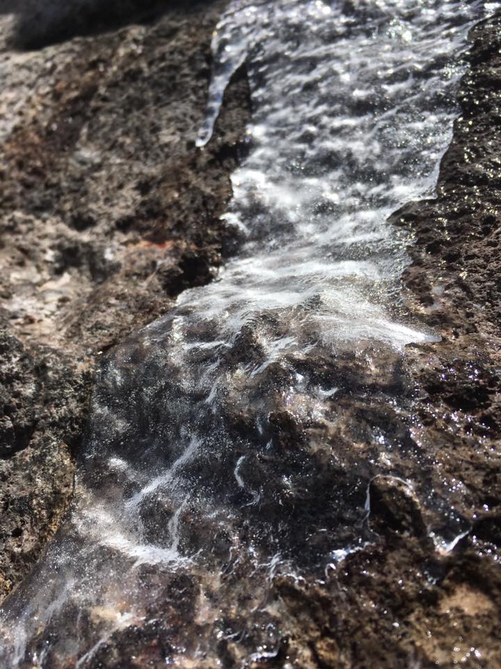 Frozen flowing ice near the top of Hakusan in the Japanese Alps