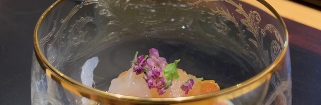 Cup of sashimi at Sushi Issey, Kanazawa
