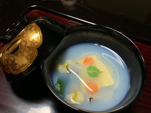 Delicate soup served at Tsubajin in Kanazawa
