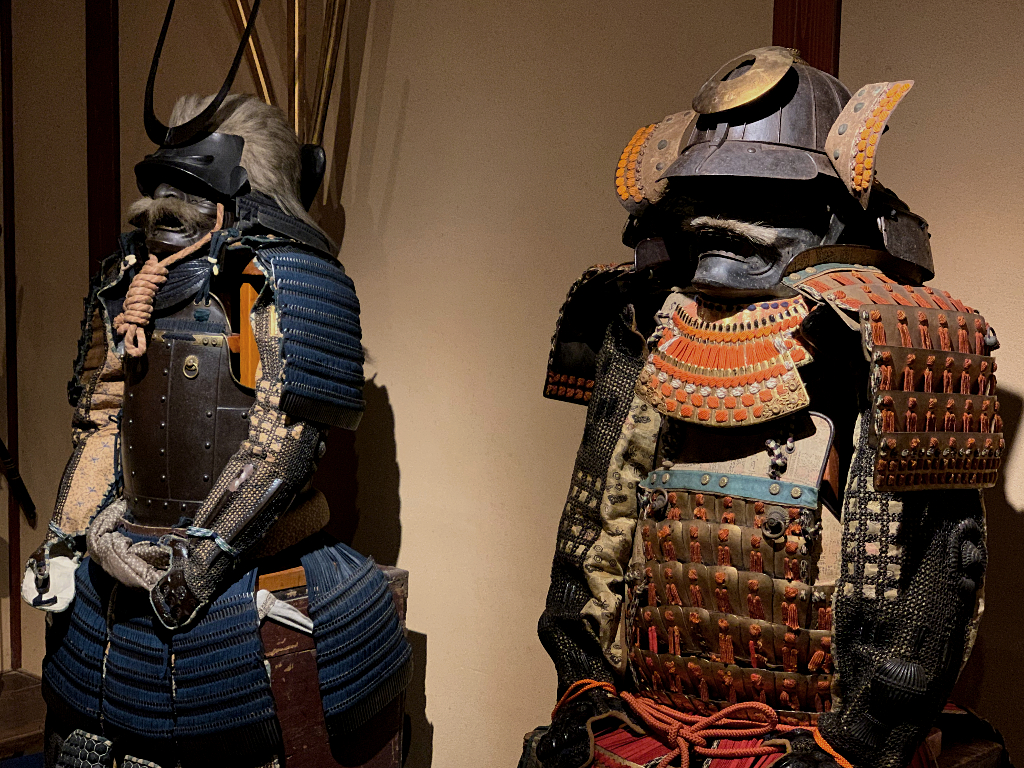 Two sets of samurai armor at Kanazawa's Ninja Weapons Museum in the western geisha district.