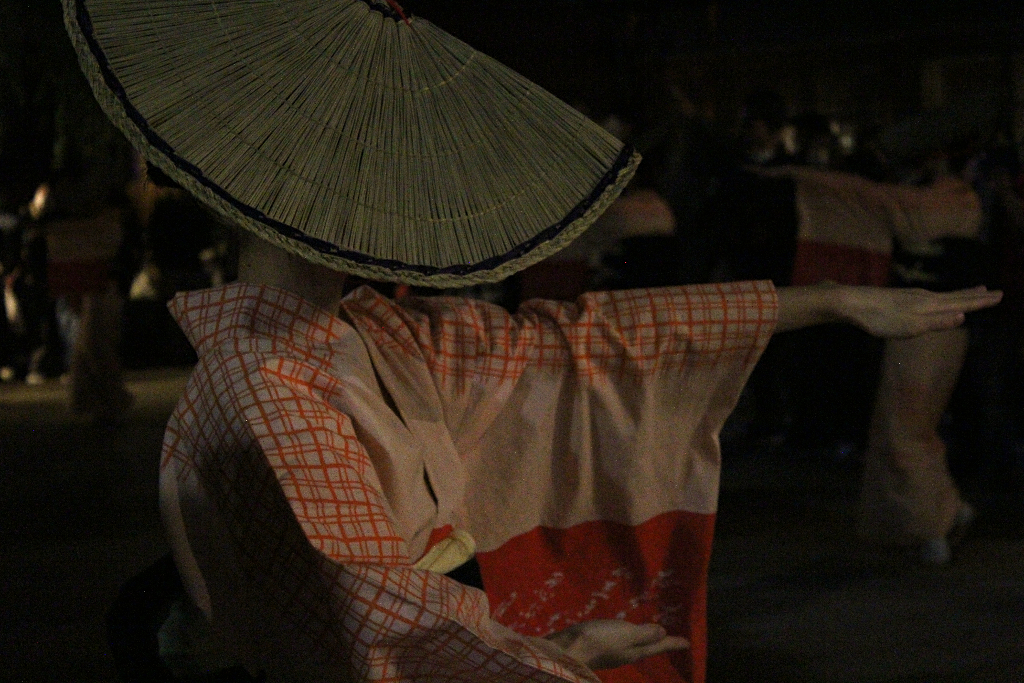 Owara Nagashi dancer in Higashi Chaya, Kanazawa, Japan