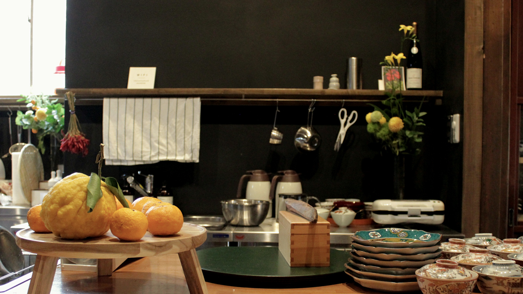 the large Japanese kitchen at the In Kanazawa House