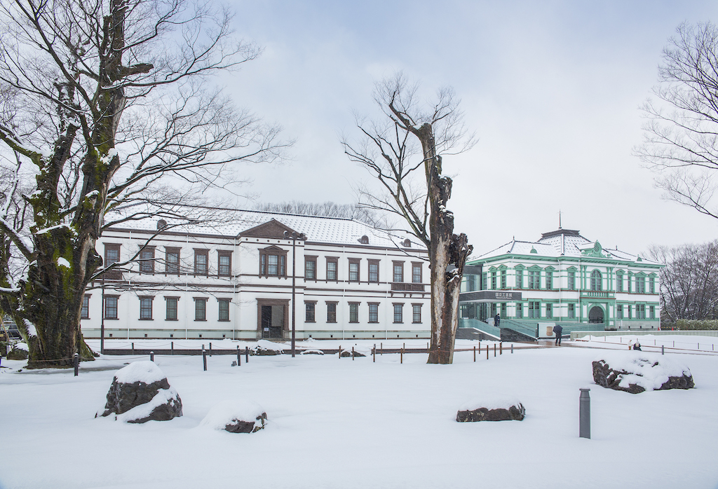 The National Crafts Museum in a blanket of winter snow